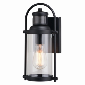Winfield One Light Outdoor Motion Sensor Wall Light Textured BlackOutdoor wall sconces with motion sensor
