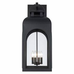Wintergreen Four Light Outdoor Wall Mount BlackOutdoor wall sconces with motion sensor