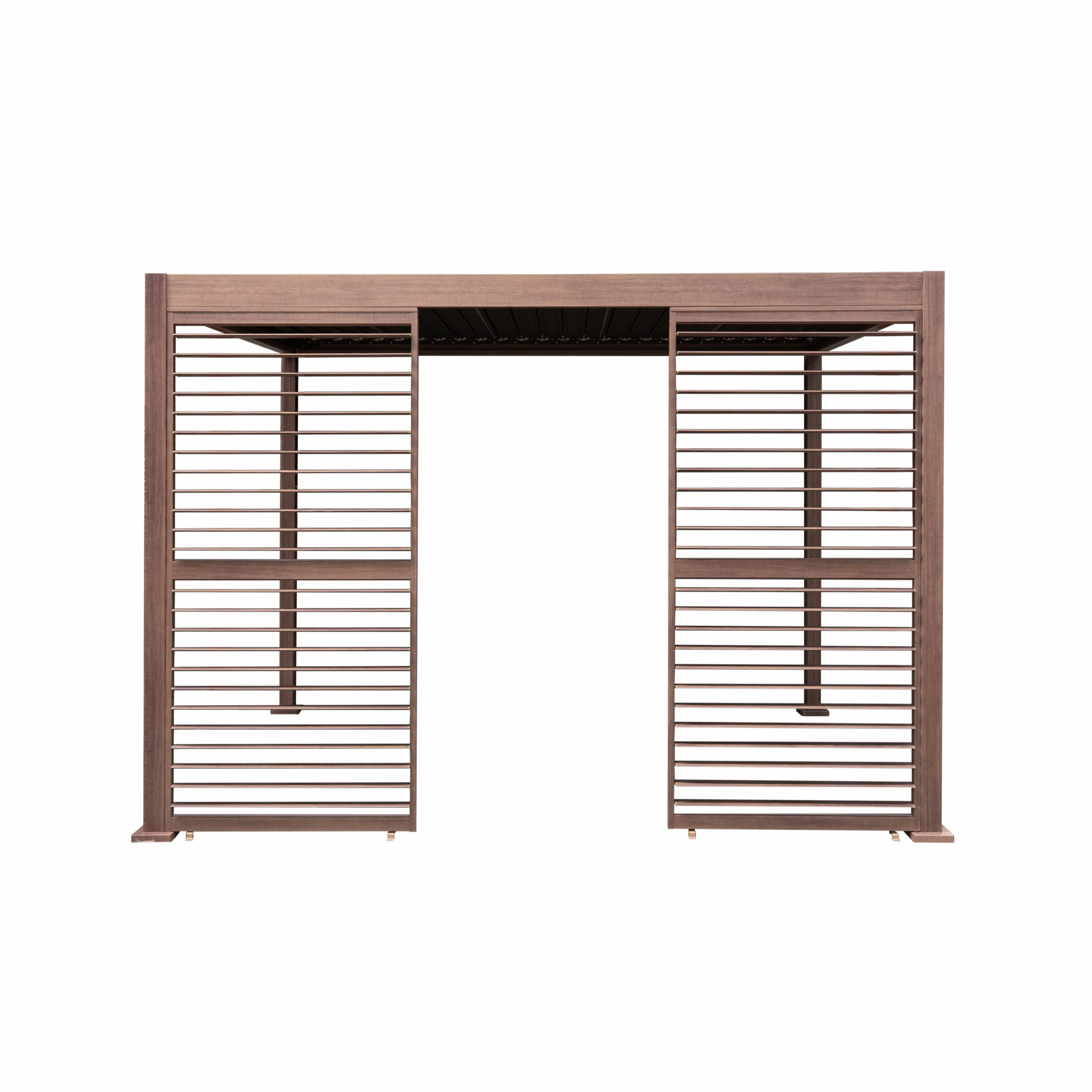 Wood Effect Aluminium Pergola 3 x 3m with 2 Louvre Panels