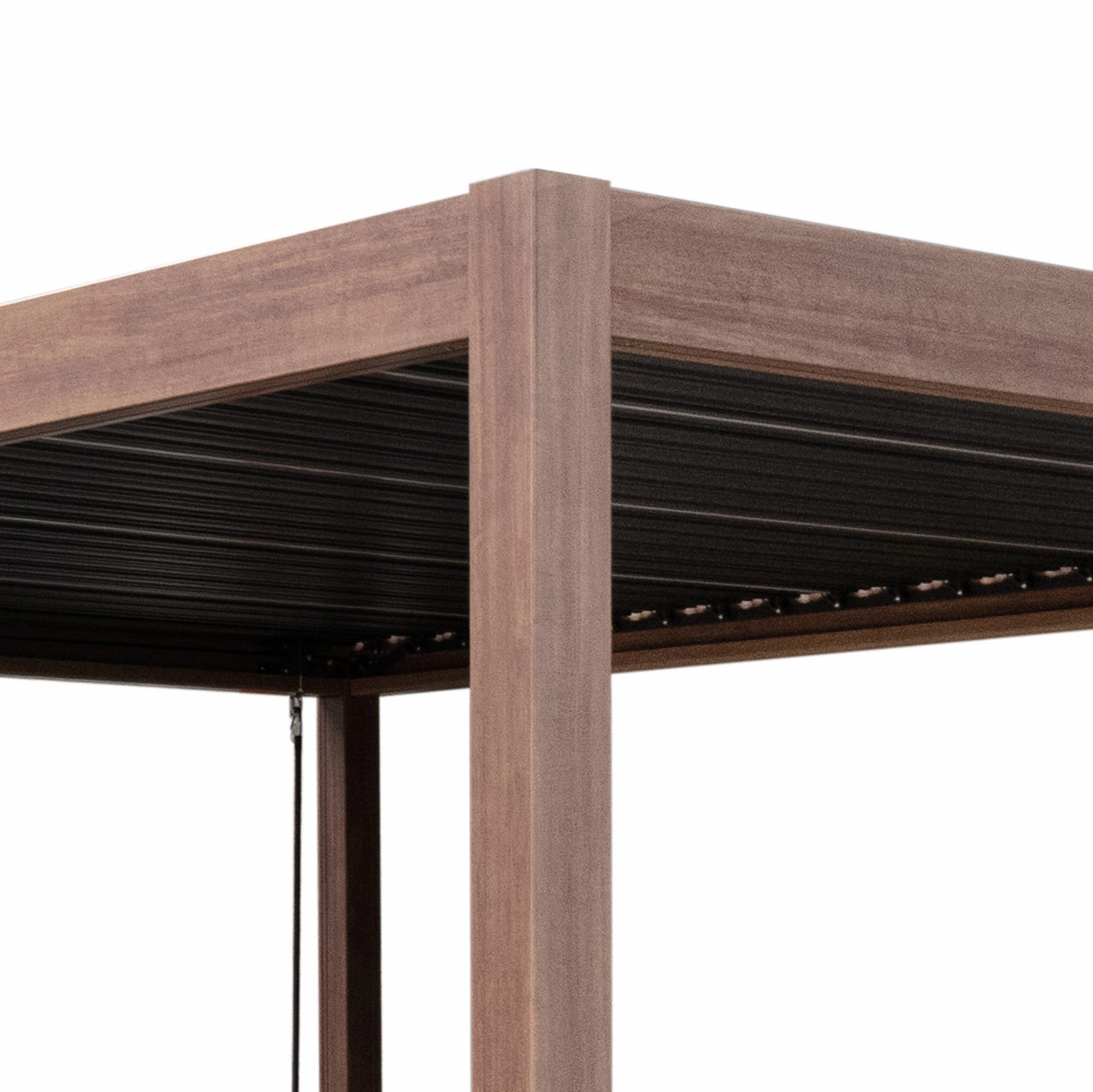 Wood Effect Aluminium Pergola 4m x 3m