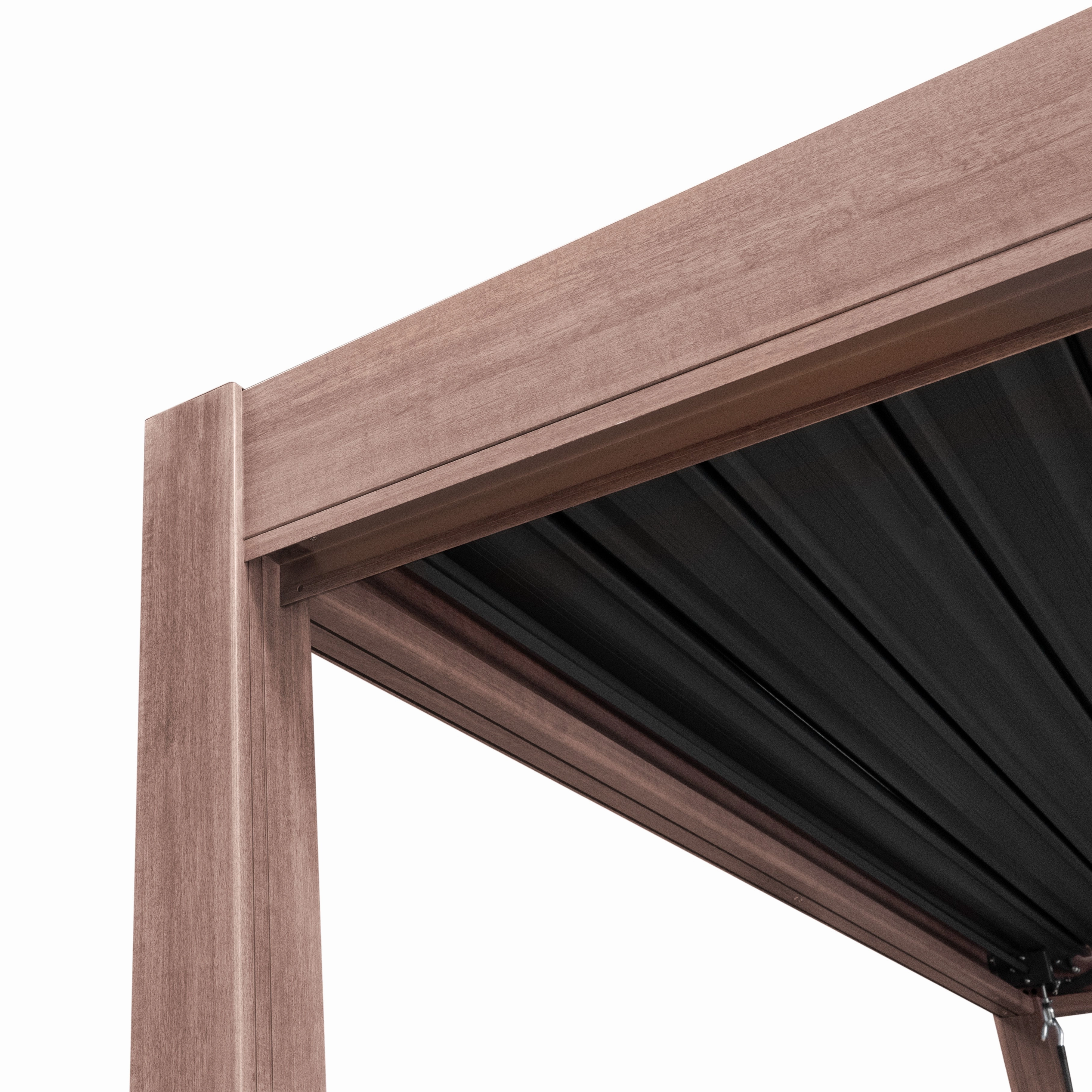 Wood Effect Aluminium Pergola 4m x 3m