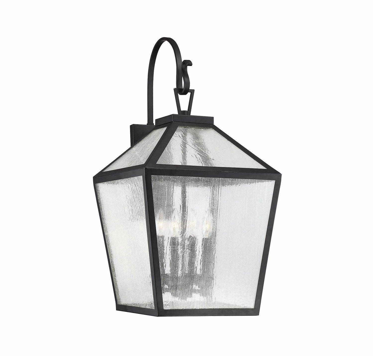 Woodstock Four Light Outdoor Wall Lantern Black