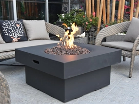 Yak Loum Concrete Lava Stone Fire Pit (Modeno)  Propaneoutdoor patio furniture set