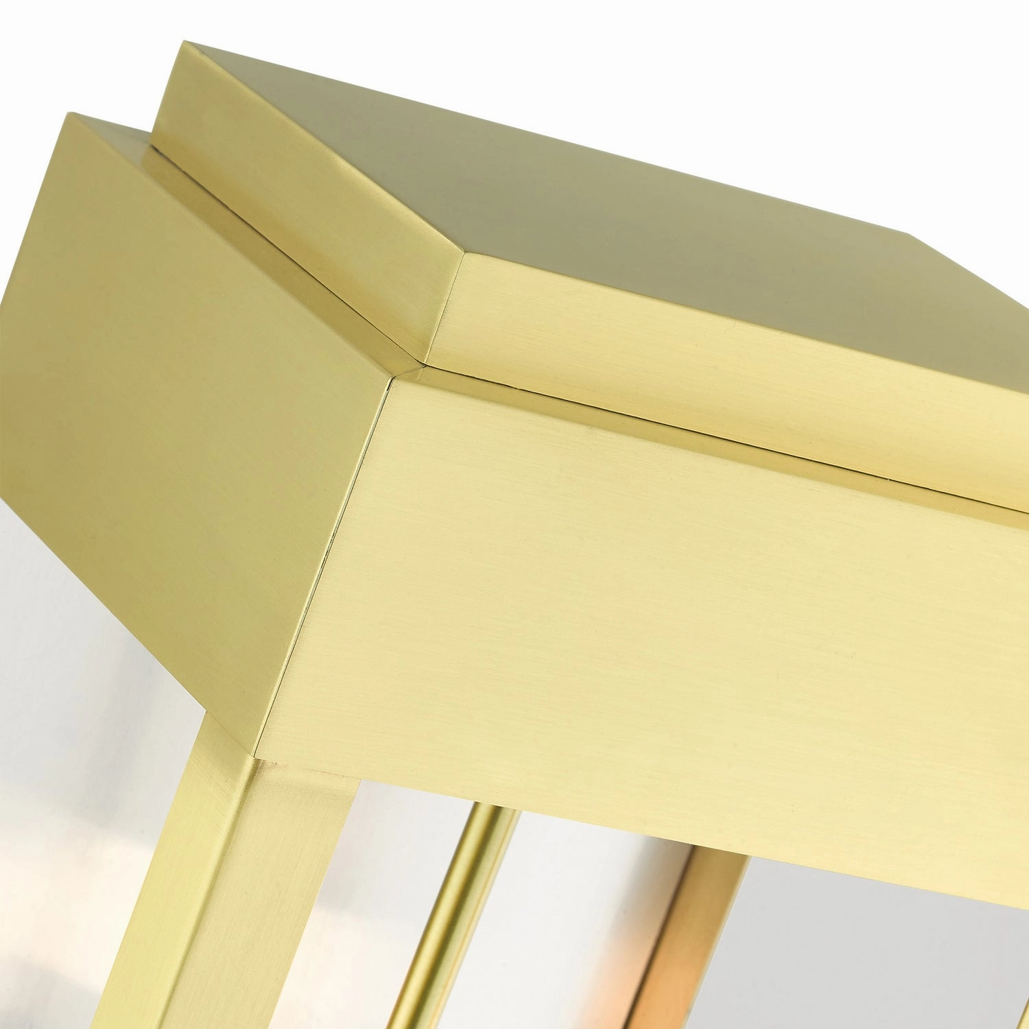 York Two Light Outdoor Wall Lantern Satin Brass w/ Brushed Nickel Stainless Steel