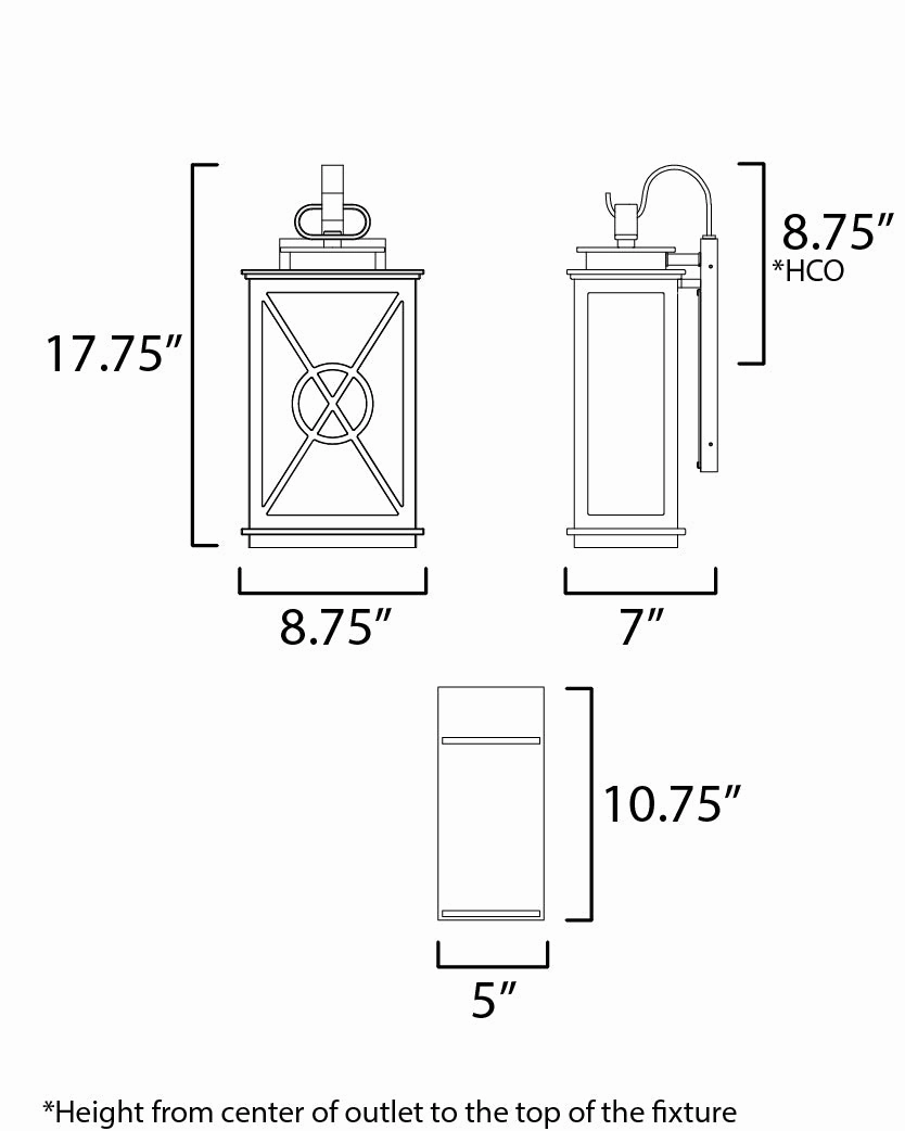 Yorktown VX One Light Outdoor Wall Sconce Black/Aged Copper