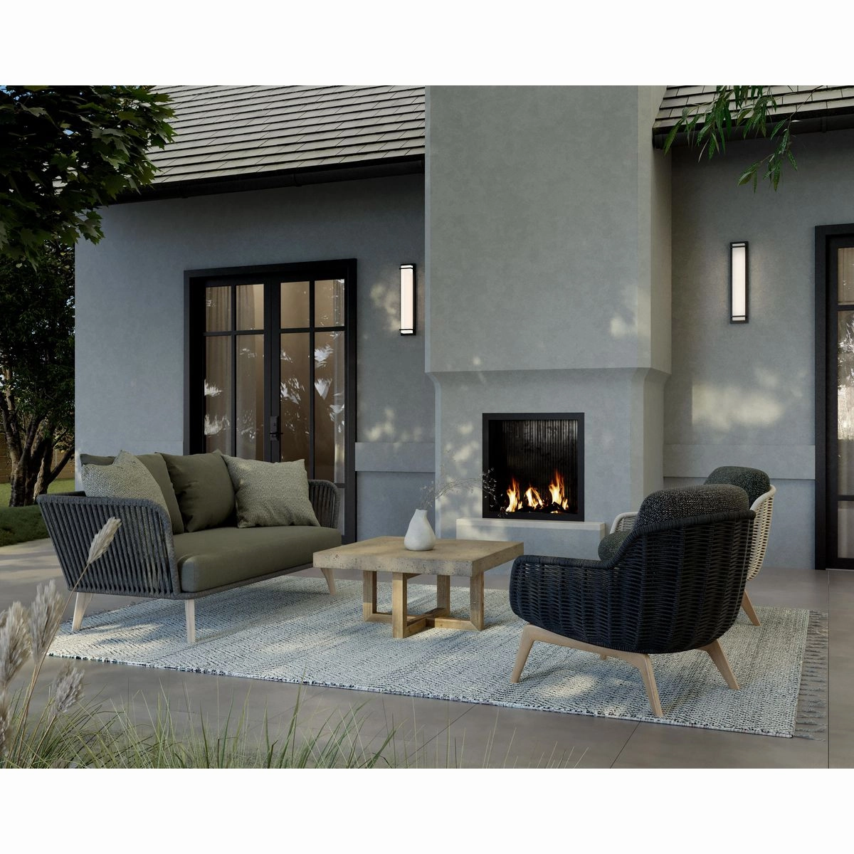 Z-1080 Led LED Outdoor Wall Sconce Black